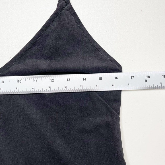 Aritzia Wilfred Free Vivienne Suede Mini Dress Sz S Black V-Neck Stretch Party - Picture 6 of 10